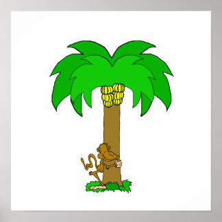 Póster Hugger del árbol de los monos