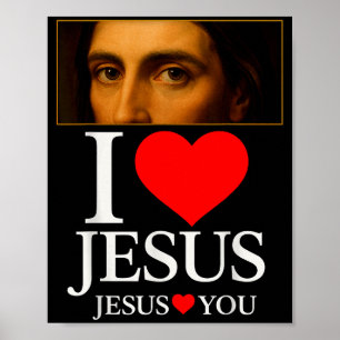 Póster Hugvyn amo a Jesús amo a Jesús fe americano C