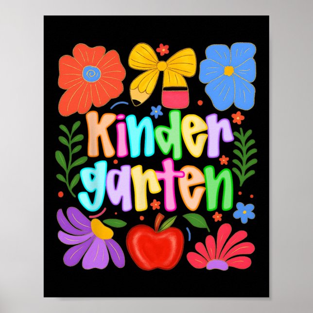 Póster Hugvyn Back To School Kindergarten Preppy Teacher  (Frente)