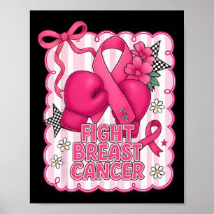 Póster Hugvyn Cáncer de Mama Preppy Lucha Apoyo Boxing G