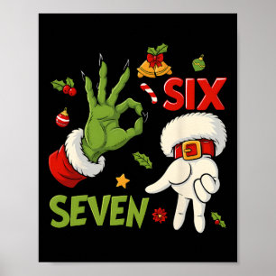 Póster Hugvyn Divertido Seis Siete Meme Navidad Santa Dic