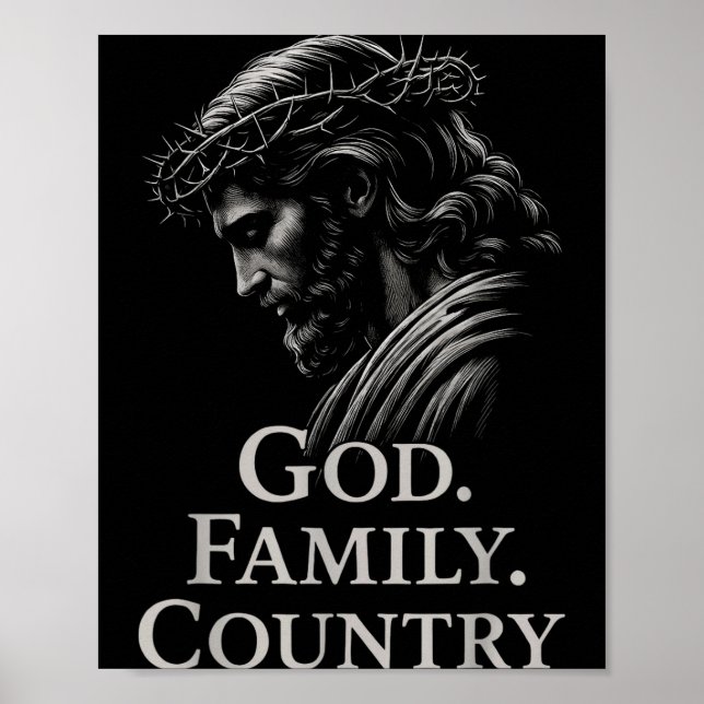 Póster Hugvyn God Family Country Jesus Christian Faith Mi (Frente)