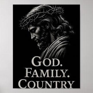 Póster Hugvyn God Family Country Jesus Christian Faith Mi