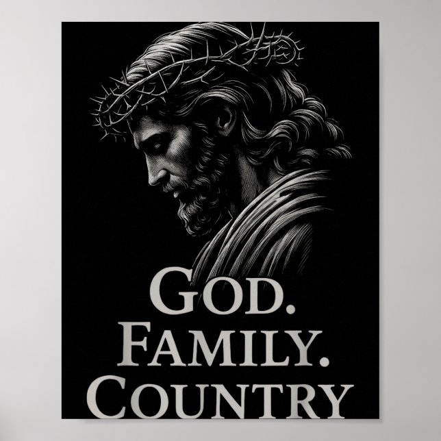 Póster Hugvyn God Family Country Jesus Christian Faith Mi (Frente)