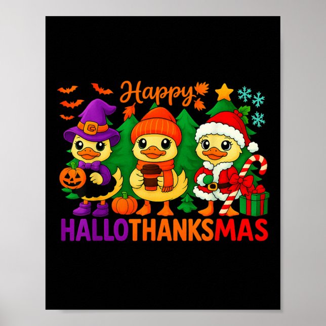 Póster Hugvyn Halloween_ Feliz otoño a Hallothanksmas (Frente)