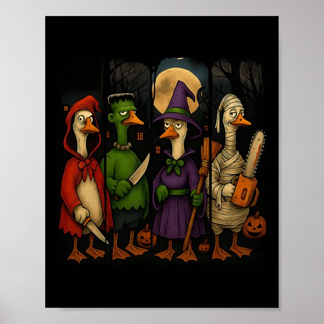 Póster Hugvyn Halloween Horror ganso Fantasma Goose M (Frente)