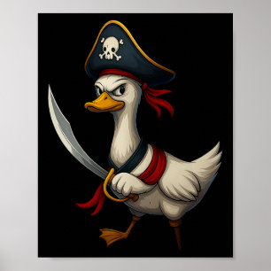 Póster Hugvyn Halloween Pirate Goose Spooky Goose Costume