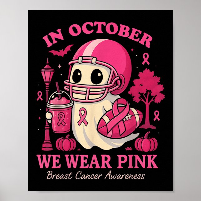 Póster Hugvyn In October We Wear Nk Ghost Halloween Breas (Frente)