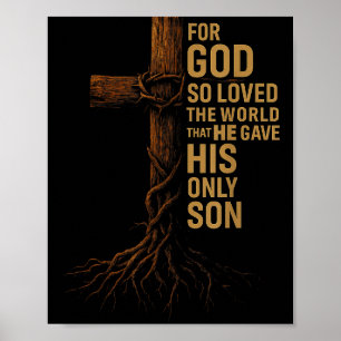 Póster Hugvyn Jesús Dios Amó Tanto Al Mundo Cruz Juan 3_1