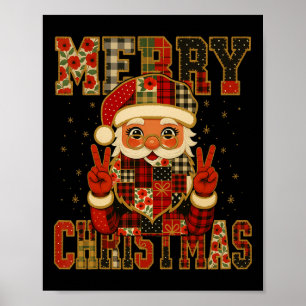 Póster Hugvyn Navidades Santa Claus Patchwork Chris