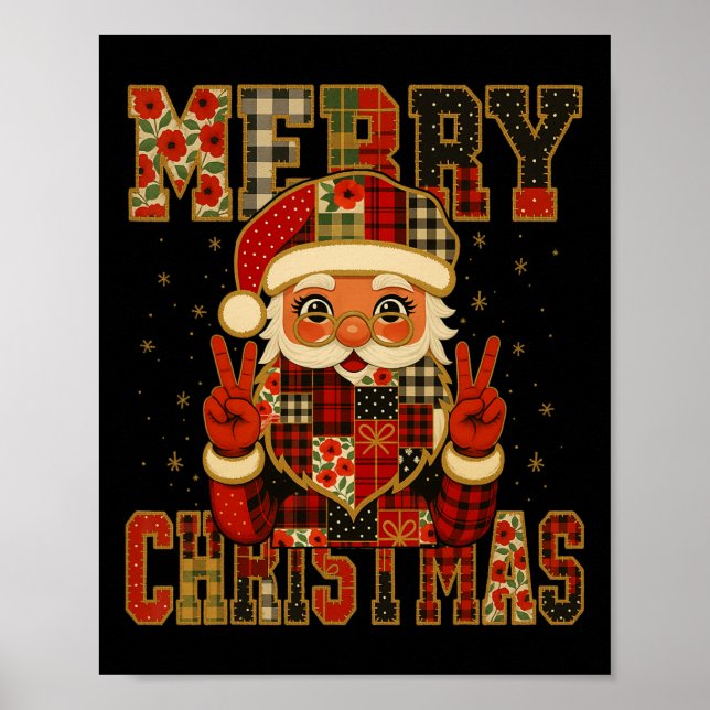 Póster Hugvyn Navidades Santa Claus Patchwork Chris (Frente)