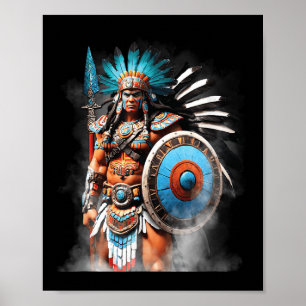 Póster Huitzilopochtli Aztec Sun Y War God Tenochtitlan