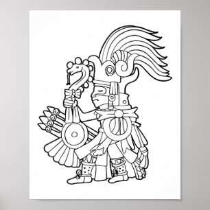 Póster Huitzilopochtli Azteca Dios Azteca Mitología Mayan