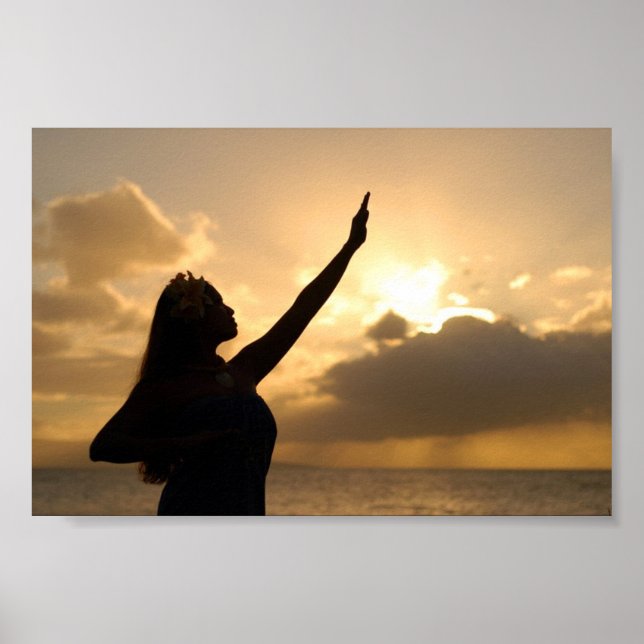 Póster Hula en la playa (Frente)