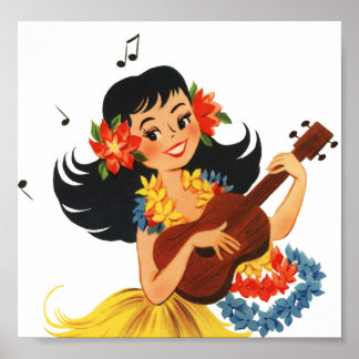 Póster Hula Hula Chica