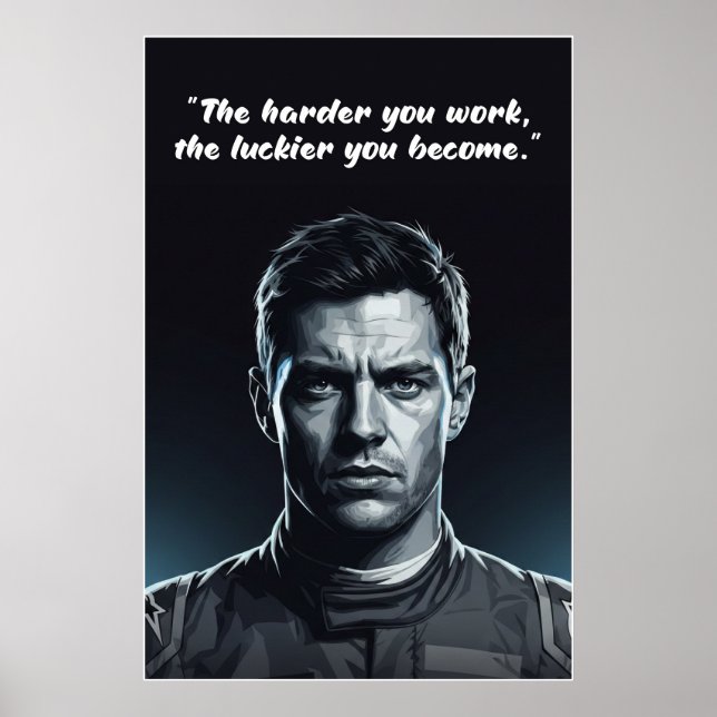 Póster Hülkenberg Quote Poster – Hard Work Creates Luck (Frente)