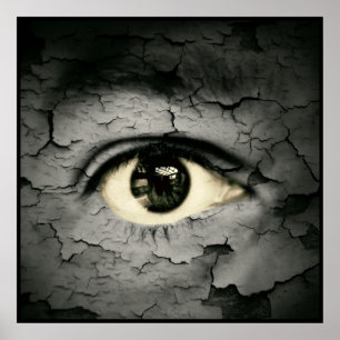 Póster Human eye serrounded by Peeling skin