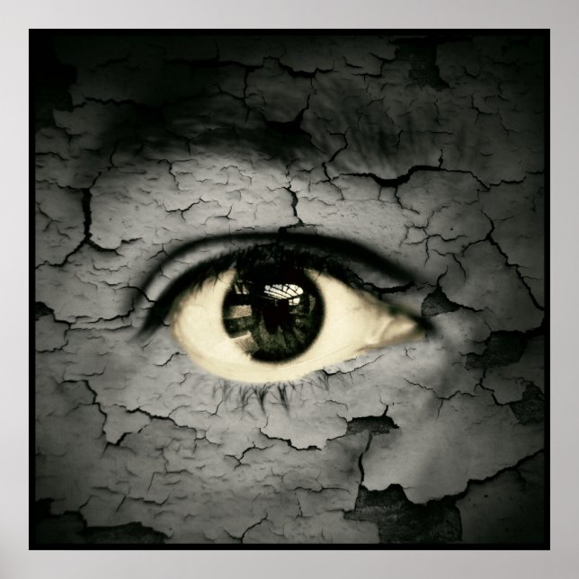 Póster Human eye serrounded by Peeling skin (Frente)