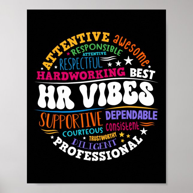 Póster Human Resources Hr Vibes Analyst Employee Apprecia (Frente)