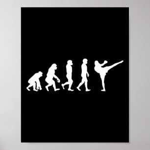 Póster Humano Divertido Simio Gorila Evolución Karate Box