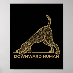 Póster Humano hacia abajo – Mandala Perro Yoga Pose Amant