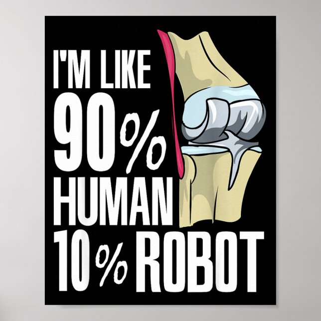 Póster Humano Robot Nueva Cirugía De Rodilla Chiste Diver (Frente)