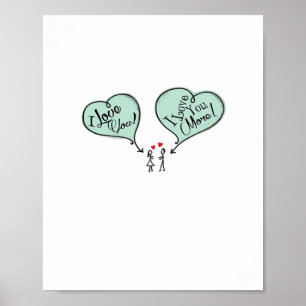 Póster Humanos te amo te amo más estilo juguetón