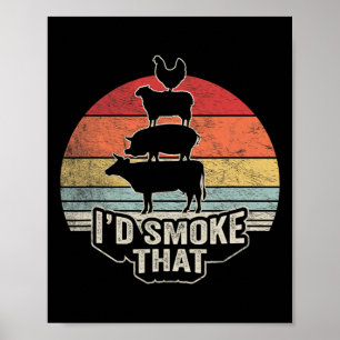 Póster Humaría esa granja de animales Bbq Art