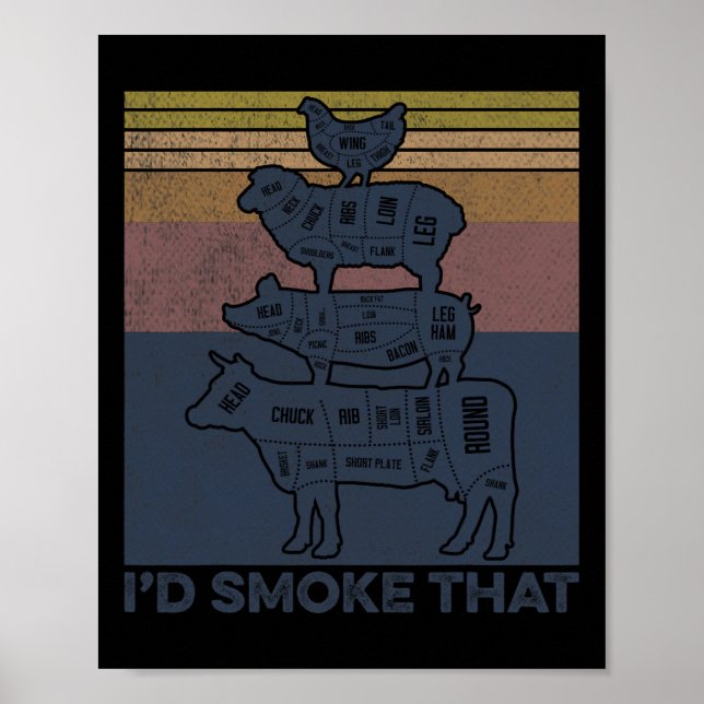 Póster Humaría que el carnicero de cerdo de carne se hubi (Frente)