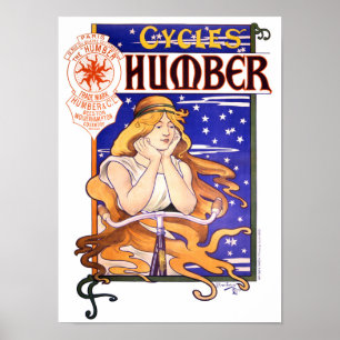Póster Humber Cycles 1890 Poster de publicidad de época