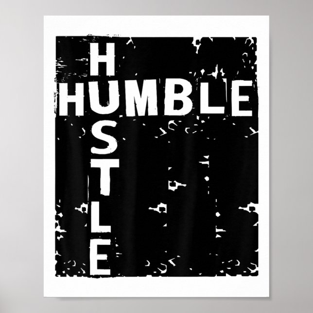 Póster Humble Hustle Insrational Motivational Entrepreneu (Frente)
