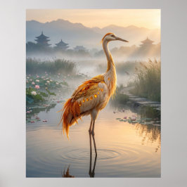 Póster Humedales de la grulla azafrán