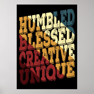 Póster Humilde Agradecido Creativo Único