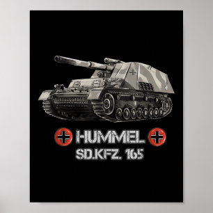 Póster Hummel de artillería alemana autopropulsada de la 