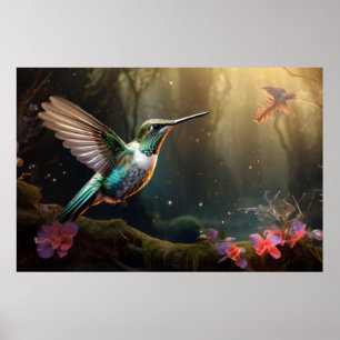 Póster Hummingbird Animal Bird Wilderness Art