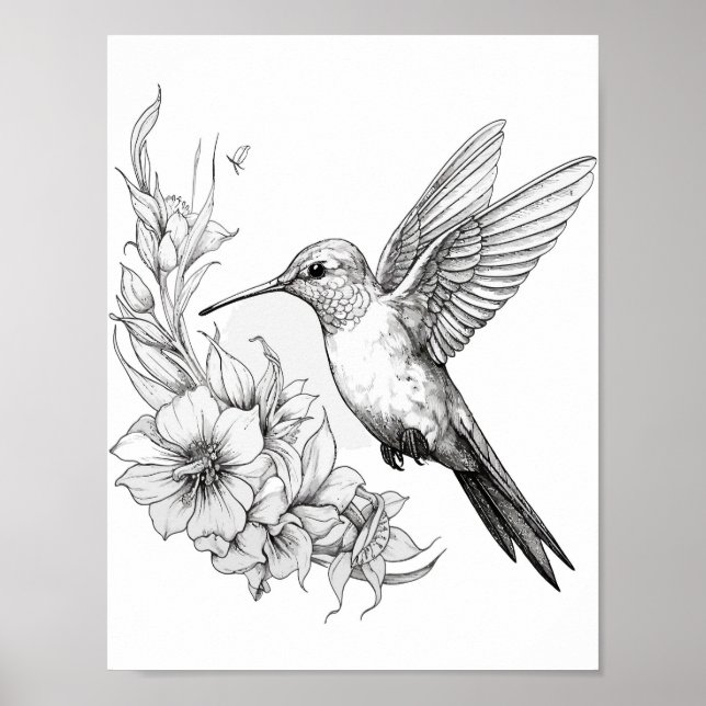 Póster Hummingbird Coloring adulto (Frente)