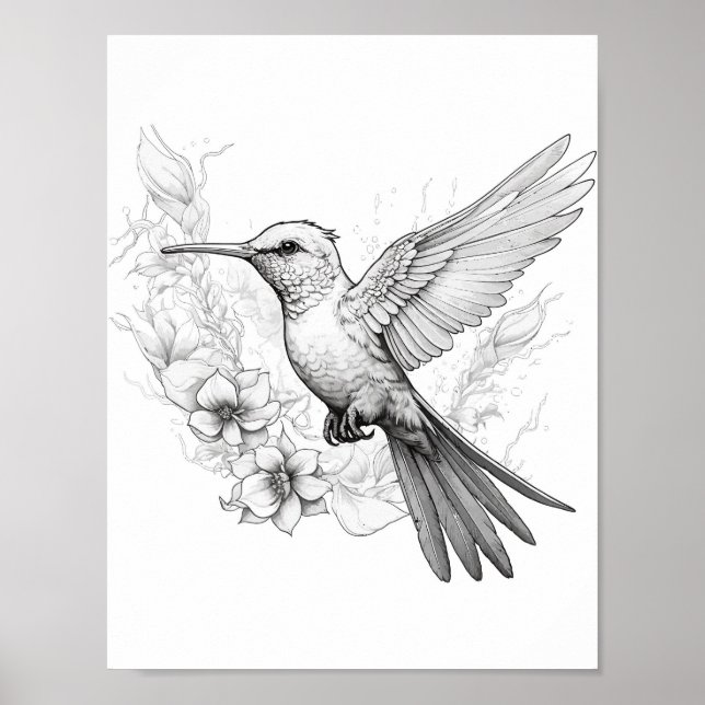 Póster Hummingbird Coloring adulto (Frente)