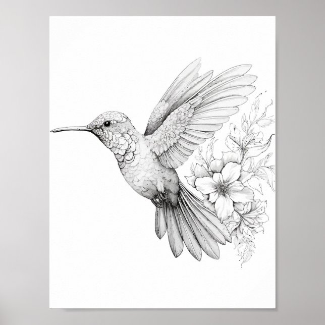 Póster Hummingbird Coloring adulto (Frente)