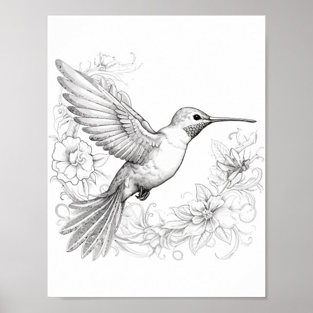 Póster Hummingbird Coloring adulto (Frente)