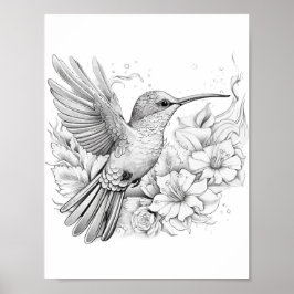 Póster Hummingbird Coloring adulto