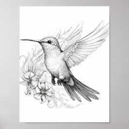 Póster Hummingbird Coloring adulto