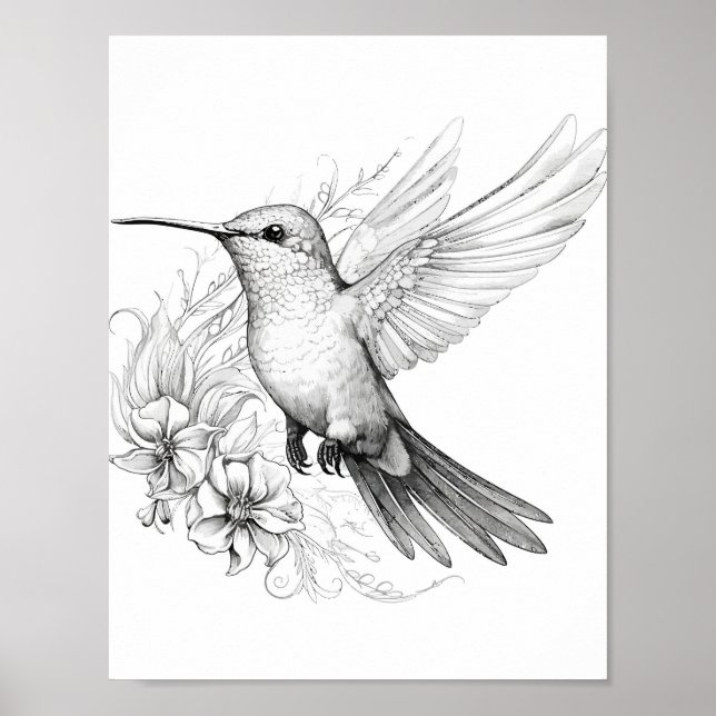 Póster Hummingbird Coloring adulto (Frente)