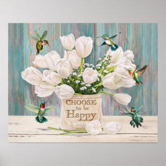 Póster Hummingbird Elige ser feliz Regalos para Calentami