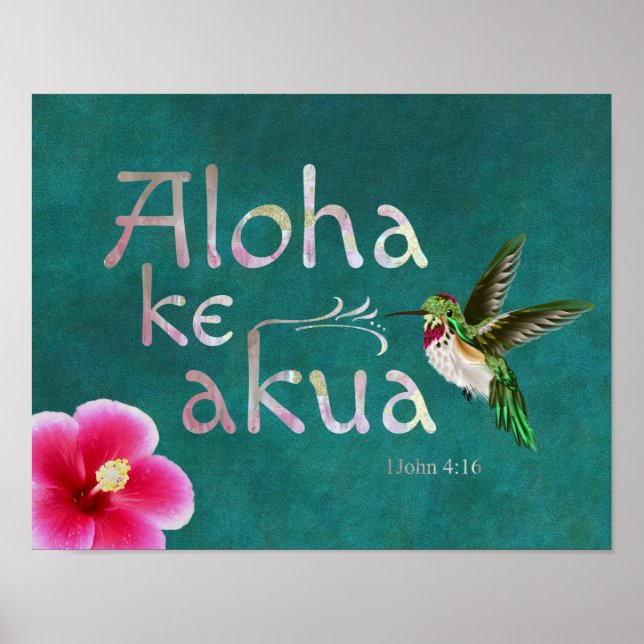 Póster Hummingbird Hawaii Bible Verse Poster (Frente)