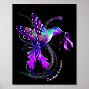 Póster Hummingbird Holding Purple Ribbon Sobredosis Aware