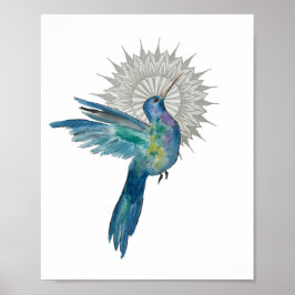 Póster Hummingbird Mandala 8x10 Print