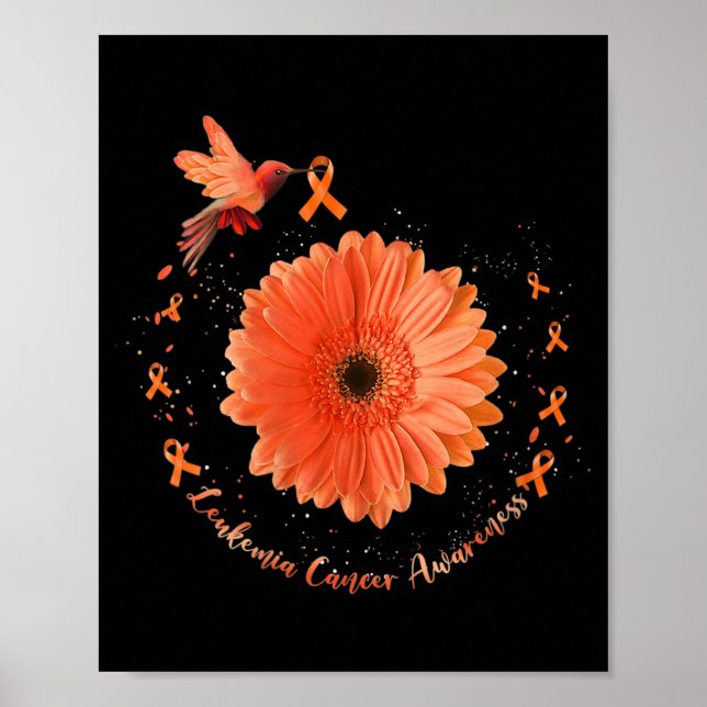 Póster Hummingbird Naranja de girasol Leucemia cancerosa (Frente)