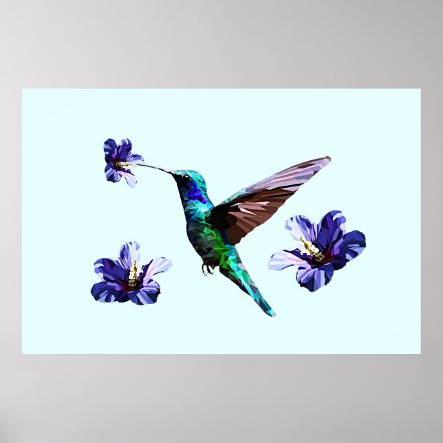 Póster Hummingbird / Poster de Hibiscus Blue Gorgeous (Frente)