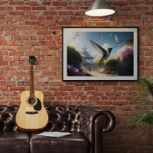 Hummingbird Toma Poster De Vuelo