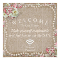 Hummingbirds Corazones Flores Bienvenidos Wifi Con